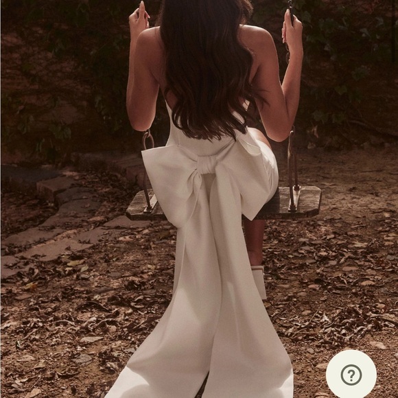 Meshki White Strapless Dress with Bow Detail - Picture 3 of 5